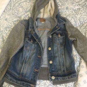 American Eagle denim hoodie jacket